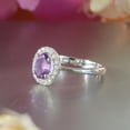 thumbnail image 2 of Natural 925 Sterling Silver Oval Cut Amethyst Twist Wedding Ring February Birthstone Ring, 2 of 4