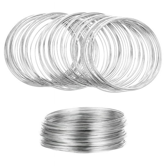 100 Loop Jewelry Wire, Memory Wire for Jewelry Making Bracelets Beading Wire for Jewelry Making Silver