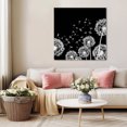 thumbnail image 5 of White Dandelion Wall Art Painting on Canvas, Spring Flowers Botanical Vintage Black Canvas Art Home Prints Wall Art Framed Modern Artwork for Living Room Bedroom Wall Decor 20x20in, 5 of 9