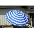 thumbnail image 2 of DestinationGear 8ft Blue and White Striped Deluxe Beach Umbrella with Travel Bag, 2 of 7
