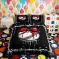 thumbnail image 2 of Erosebridal Red Bow Baseball Full Size Comforter Sets, Sport Bedding Sets for Girls and Boys, Black Reversible 3 Pieces, 1 Comforter and 2 Pillowcases, 2 of 6