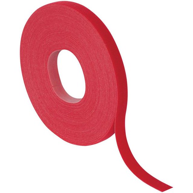Box Partners VEL179 0.75 in. x 75 ft. Red Cloth Hook & Eye Brand Self Grip Straps