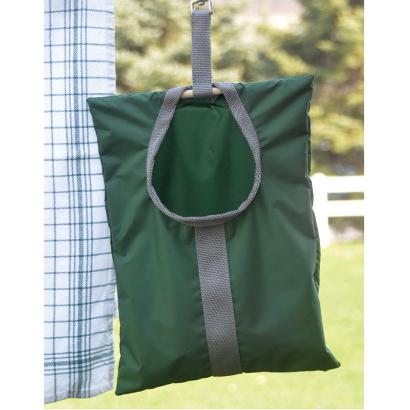 Amish-Made Clothespin Laundry Bag Heavy-Duty and Waterproof 15" x 11.5" Green