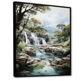thumbnail image 2 of Designart "Dominican Waterfalls I" Landscape & Nature Floater Framed Wall Art Living Room, 2 of 7