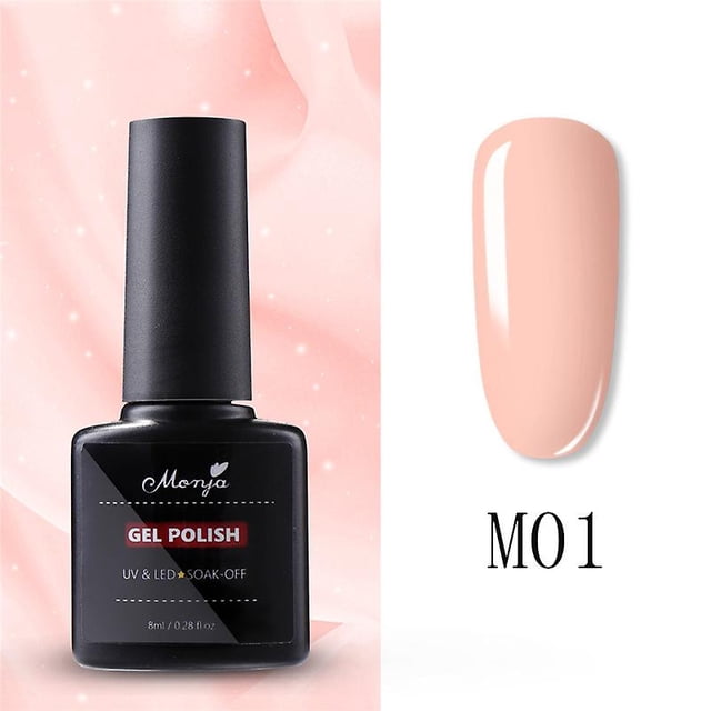 Gel de uñas HUOGUO DIY, 8 ml, UV, LED, color puro, con botella de plástico