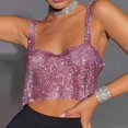 thumbnail image 2 of DHFJKG Women Sparkly Crop Tank Top Sexy Sequins Spaghetti Strap Camisole Summer Streetwear Night Out Club Party Clothes Square Neck Versatile Tops, 2 of 4