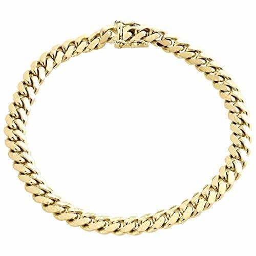 SOLID 14K Yellow Gold 7mm Shiny Miami Cuban Link Chain Necklace Or ...