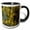 Black/White, variant on 3drose, Brittlebush Wildflower and Organ Pipe Cactus, Phoenix, Arizona, 11oz Two-tone Red Mug