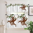 thumbnail image 6 of Monkey Animal Curtain Valances Set Vine Monkeys Cartoon Decoration Kitchen Curtains 36&nbsp;inch Length Rod Pocket Valance and Tiers 3 Piece Set Small Bedroom Bathroom Laundry Decor, 6 of 9