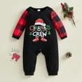 thumbnail image 6 of Jaweiwi Family Matching Christmas Pajamas Set, Baby Romper/Letter Christmas Hat Print Long Sleeve T shirt Tops + Plaid Pants Holiday Sleepwear, 6 of 8