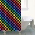 thumbnail image 4 of Colorful Rainbow Checkered Pattern Shower Curtain 72"x84" ,Bathroom Decorative Shower Curtains Set with 12 Hooks,Modern Waterproof Washable Shower Curtain, 4 of 6