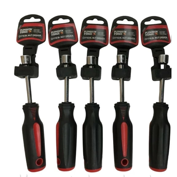 Plymouth Forge 67014P, 7/16" Nut Driver Screwdriver Set with 5 Piece 5 Pack