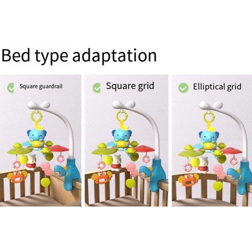 Zeiwohndc Cartoon Elephant Baby Sleep Toy Rotating Music Mobile Infant Crib Hanging Toy