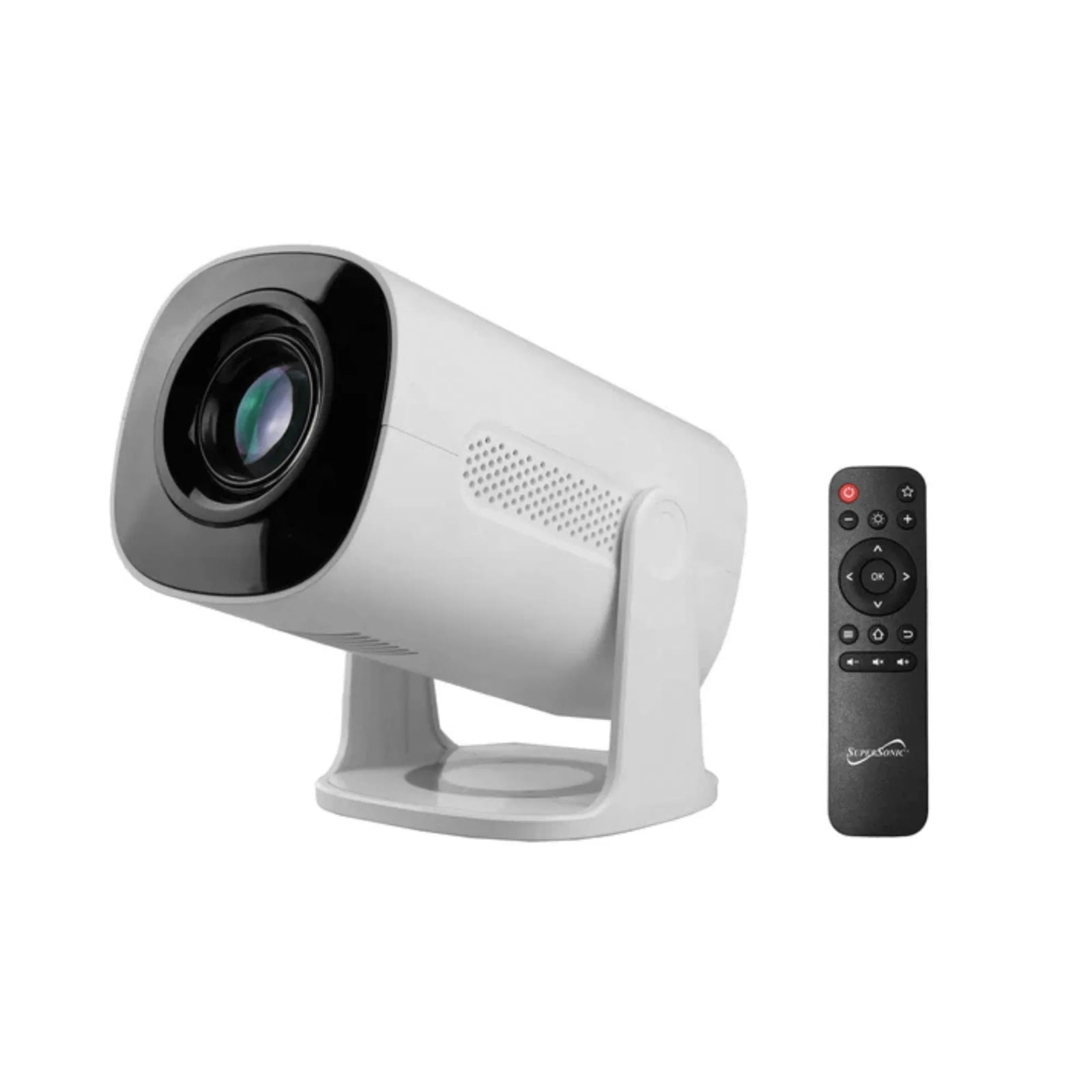 Intelligent WiFi streaming projector, featuring built-in Wi-Fi and Bluetooth 5.3, aurora light effect, mirror projection, suitable for home entertainment and meeting rooms.