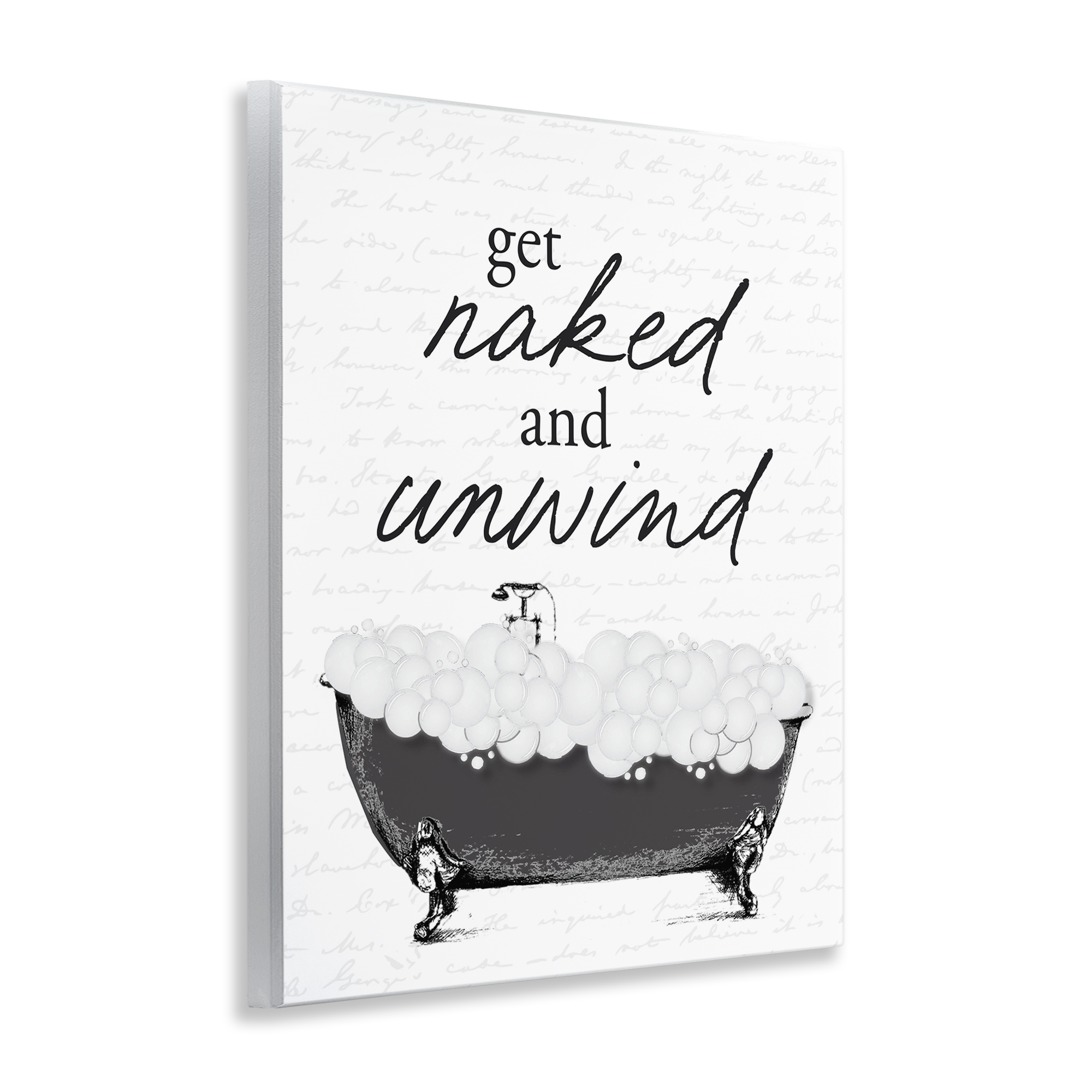 Unwind Bubble Bath Wall Plaque Art, design by Lettered and Lined