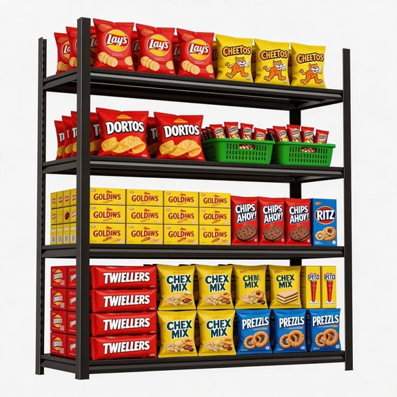 5 Tier Black Adjustable Storage Rack, 12"D x 36"W x 72"H Heavy Duty Metal Shelving for Garage Warehouse Kitchen Storage