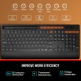 thumbnail image 6 of Wireless Keyboard and Mouse Combo with Full-Size Quiet, Palm Rest, Phone Holder, Multimedia Keys, Batteries Included, Compatible with Windows, PC, Laptop - Black, 6 of 9