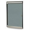 Ghent's Vinyl 42" x 28" 1 Door Bulletin Board with Satin Frame in Stone