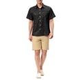 thumbnail image 2 of INSPIRE CHIC Men's Shirts Button Down Short Sleeves Star Print Summer Shirts S Black, 2 of 6