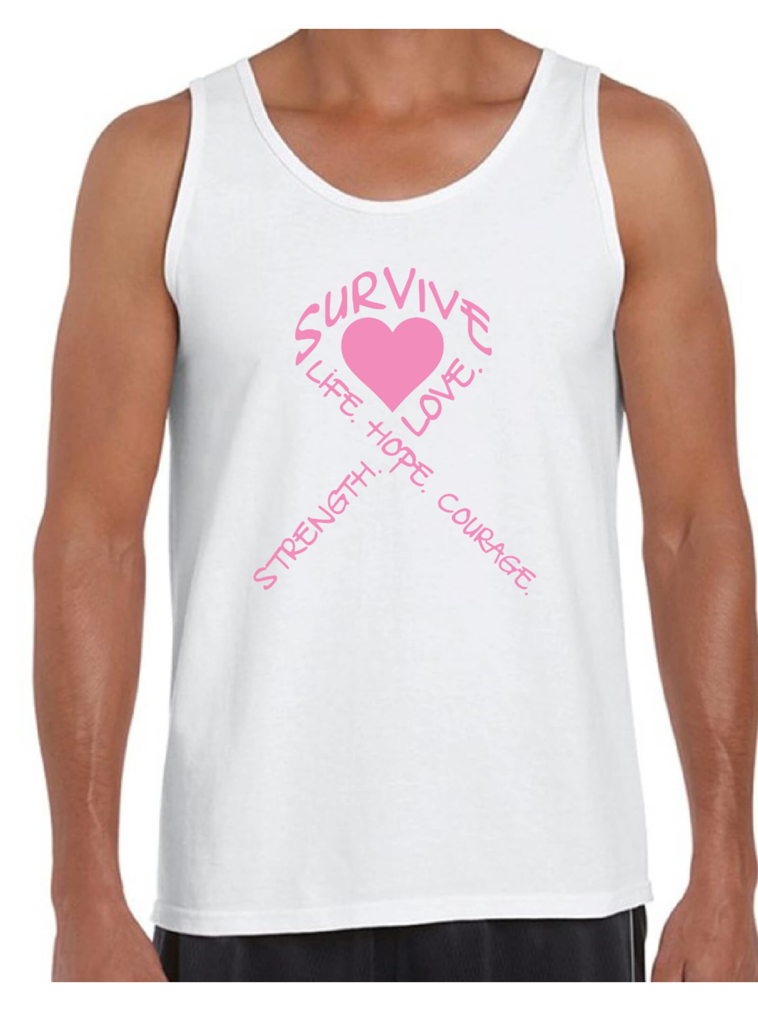 Tee Hunt Fight Cancer Muscle Shirt Pink Strength Support Awareness Family Hope Sleeveless