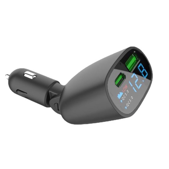 Adaptador de coche sweethay de pantalla a color ABS con voltímetro y adaptador inteligente de fusible reemplazable