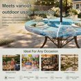 thumbnail image 6 of Round Outdoor Tablecloth with Umbrella Hole and Zipper, Coastal Turtle Blue Tablecloth with Elastic Waterproof, Summer Beach Nautical Coral Starfish Patio Table Covers for 45" - 54" Pool Tables, 6 of 9