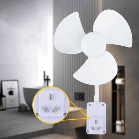 2-in-1 E27 Socket Plug In Wall Fan, 360° Flexible Gooseneck Silent Mini Rotating Fan for Dorm Kitchen Bathroom Bedroom Small Space Cooling