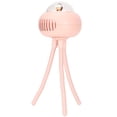 thumbnail image 4 of Ventilador para cochecito de mano, portátil, USB, recargable, 4 velocidades, diseño de trípode silencioso, ventilador de rotación Horizontal de 360 grados para bicicleta, color rosa, 4 of 5
