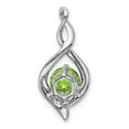 thumbnail image 4 of Auriga 14k White Gold Peridot and Diamond Pendant for Women (L-24.6mm, W-11.35mm), 4 of 6