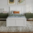thumbnail image 2 of AFI Charlotte Twin XL Solid Wood Low Profile Platform Bed with Matching Footboard, White, 2 of 12