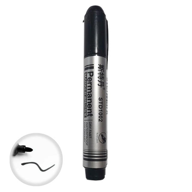 1pc Plastic Single Headed Black Marker Pen Permanent Marker single head permanent Stationery Supplies