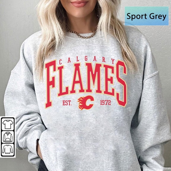 Calgary Hockey Sweatshirt, Vintage Calgary hockey shirt, Calgary Hockey Crewneck, Flames Hockey sweater, Hockey Fan gift