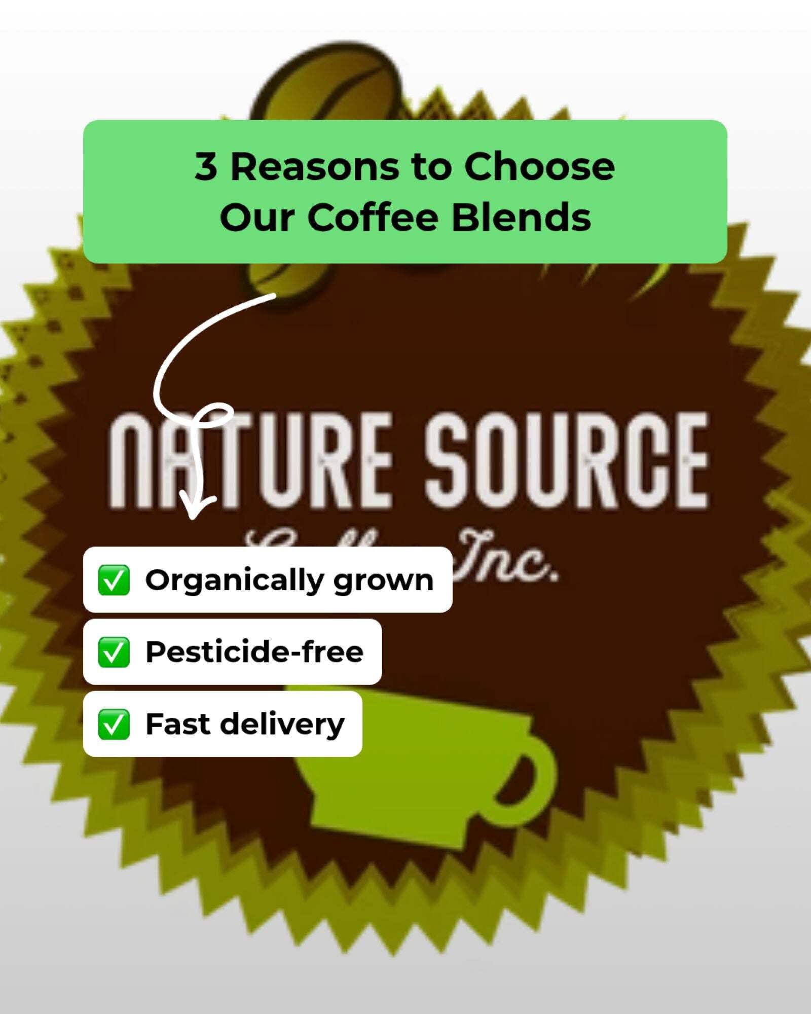 Nature Source Coffee Half Caff Blend Swiss Water Ground Coffee Organic 100% Arabica Naturally Decaffeinated Medium Roast 1-Pack 12oz