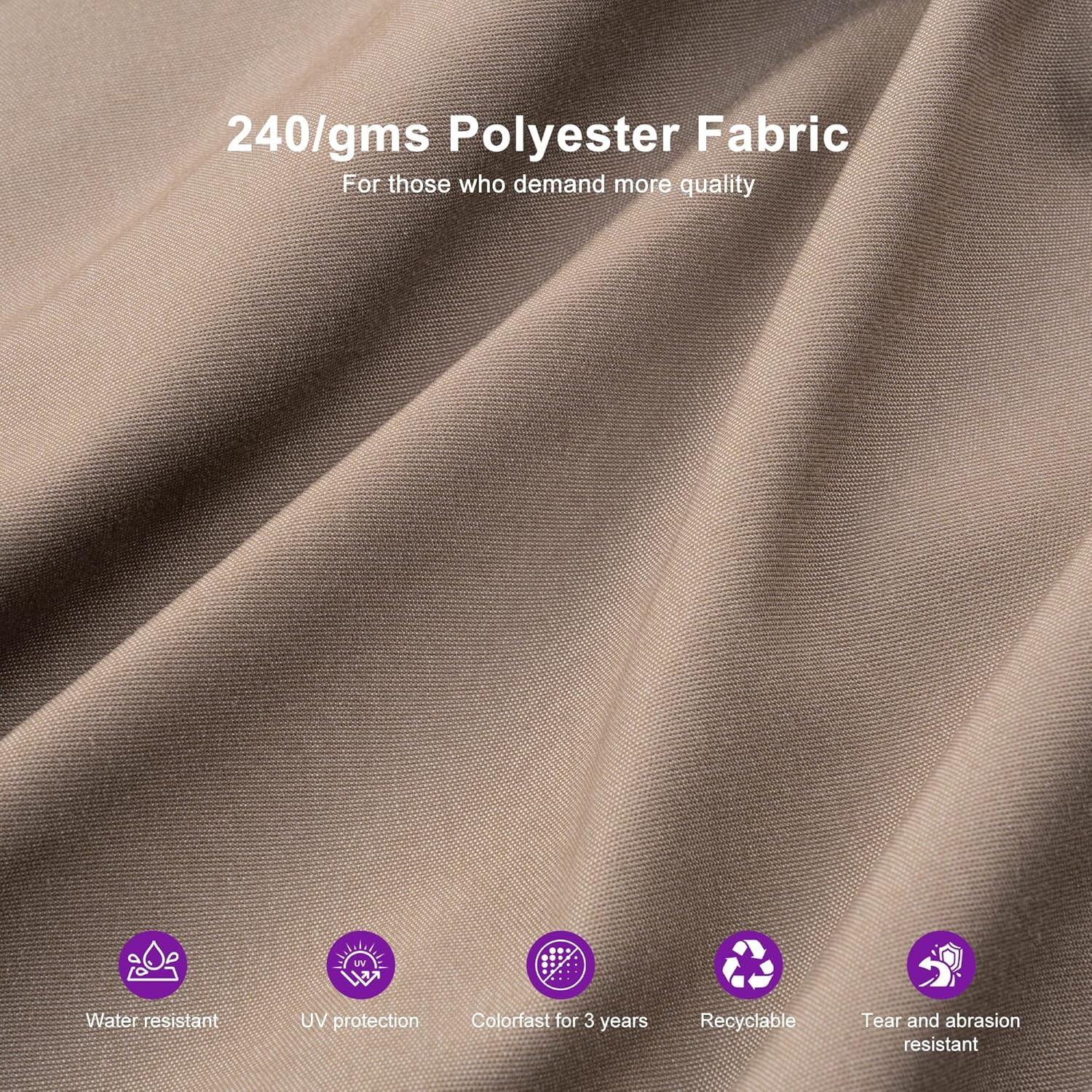 PURPLE LEAF Outdoor Cantilever Umbrella 9' X 12' Rectangle Umbrella Large Patio Umbrella Windproof Heavy Duty Hanging Offset Umbrella for Garden Outdoor Pool, Ash Mocha