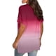 thumbnail image 4 of Fiudx Camisas de Mujer Blusa con Estampado Degradado a La Moda para Mujer, Camisetas Holgadas de Manga Corta con Cuello En V, 4 of 7