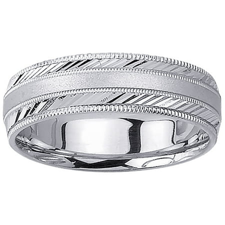 Platinum Center Runway Modern Comfort Fit Men's Wedding Band (6.5mm)