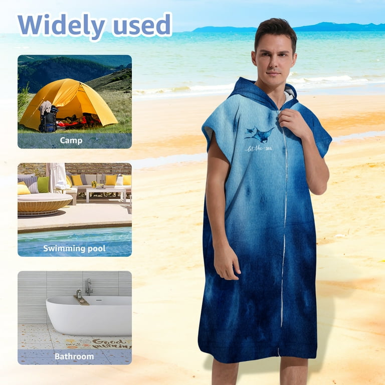 Jokapy Surf Poncho Soft Absorbent Hooded Beach Towel with