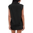 thumbnail image 6 of Sleeveless Women 2 Piece Sets Half Zipper Lapel Tops and Mini Skirt Tennis Sweatsuits, 6 of 7