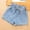 Blue, variant on Toddler Baby Girls Casual Denim Shorts Paper Bag Waist Button Roll Up Hem Jeans Summer Lightweight Shorts with Pockets