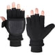 thumbnail image 3 of Guantes de invierno para hombre y mujer con forro polar de doble capa, cálidos, engrosados, antideslizantes, con dedo abierto, medio dedo, forro polar para exteriores, pantalla táctil, 3 of 5