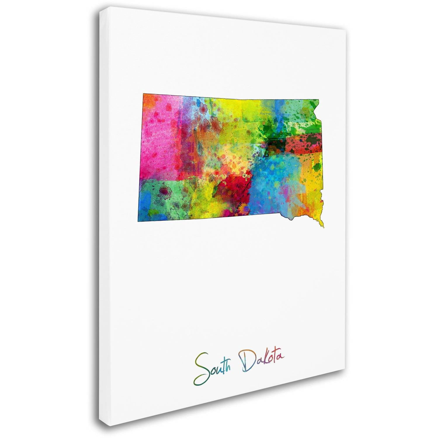 Trademark Fine Art "South Dakota Map" Canvas Art by Michael Tompsett
