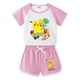 thumbnail image 5 of Camiseta de algodón de Pikachu para niñas y pantalones cortos, conjunto de 2 uds. De ropa de dibujos animados de Pokémon para niños, traje deportivo de la Patrulla Canina para verano, 5 of 5