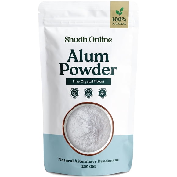 Polvo de alumbre Shudh Online 250 g, desodorante natural aftershave
