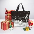 thumbnail image 6 of Fuzoiu Piano Keys With Musical Notes Print Durable Tote Bag,Shoulder Bag with Zipper Closure,Casual Tote's Handbag,for Daily Use, Shopping, School, Work, 6 of 7