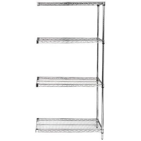 

21 Deep x 60 Wide x 86 High 4 Tier Chrome Add-On Shelving Unit