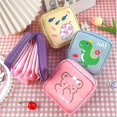 thumbnail image 4 of 4pcs Menstrual Pad Bag, Zipper Sanitary Napkin Bag, Menstrual Cup Pouch, Cotton Sanitary Napkin Bag For Women (random Color) Kitten, Bear, Dinosaur, R, 4 of 5