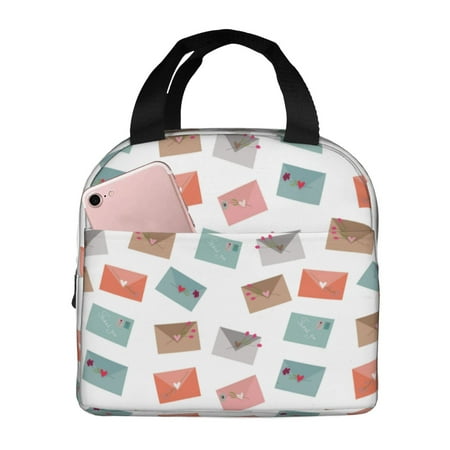 Insulated Lunch Bag for Women Men - envelope Pattern heart Leakproof Cooler Lunch Box for Women Men  Lunch Tote Bags for Work School Picnic Travel