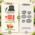 thumbnail image 5 of iYofe 2-IN-1 Grocery Store Outdoor Playhouse for Kids with Pretend Cash Register & BBQ Grill & Kitchen Playset , White, 5 of 8