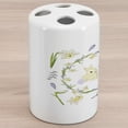 thumbnail image 1 of Easter Bunny Ceramic Toothbrush Holder, Romantic Tones Innocent Holiday Arrangement, Decorative Versatile Countertop for Bathroom, 4.5" X 2.7", Apple Green Lavender Blue, 1 of 4