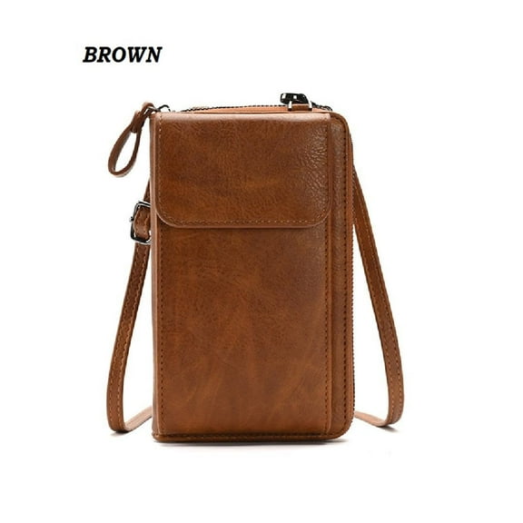 Radetop Leather Crossbody Cell Phone Case with Wallet, Brown,multi-functional